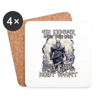Ragnar Legendärer Krieger Wikinger Nordisch - Untersetzer (4er-Set) - Weiß - Vorne
