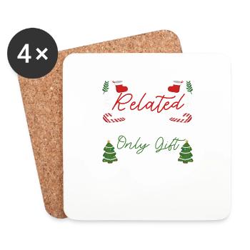 Being Related To Me Funny Christmas Family - Coasters (set of 4) - white - Front