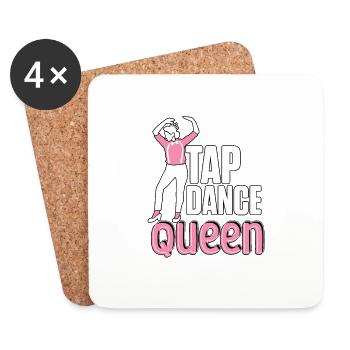 Tap Dance Queen claquettes pour danseurs de claquettes - Dessous de verre (lot de 4) - blanc - Devant