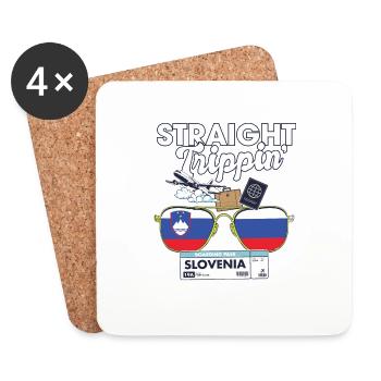 Straight Trippin' Slovenia Vacation Tour Travel - Untersetzer (4er-Set) - Weiß - Vorne