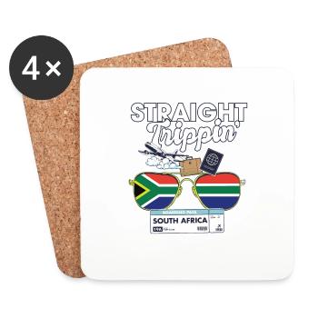 Straight Trippin' South Africa Vacation Tour - Dessous de verre (lot de 4) - blanc - Devant
