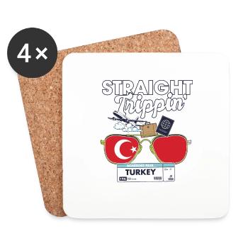 Straight Trippin' Turkey Vacation Tour Travel - Untersetzer (4er-Set) - Weiß - Vorne