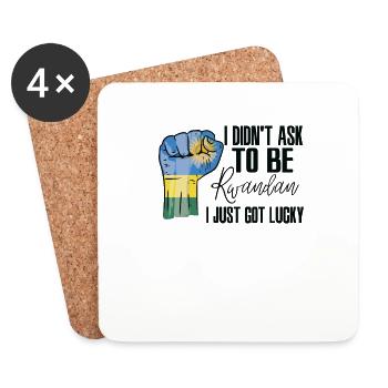 Rwandan Pride Rwanda Flag Grown Rwandan Roots - Coasters (set of 4) - white - Front