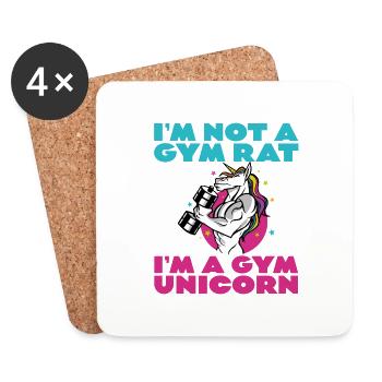 I'm Not A Gym Rat I'm A Gym Unicorn 2 - Untersetzer (4er-Set) - Weiß - Vorne