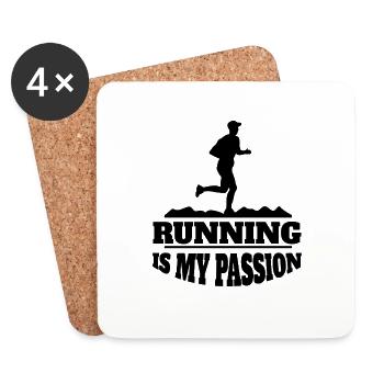 Jogger Run Cardio Workout Run Fit Jogging - Dessous de verre (lot de 4) - blanc - Devant