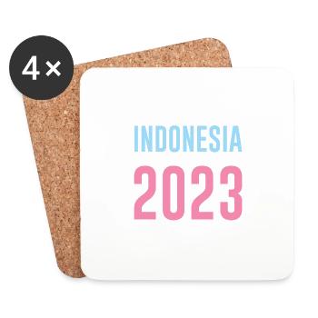 Indonésie 2023 - Dessous de verre (lot de 4) - blanc - Devant