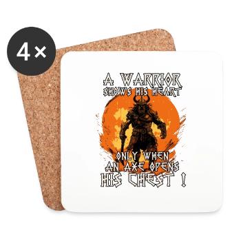 Viking Warrior Norse Fighter Viking - Dessous de verre (lot de 4) - blanc - Devant