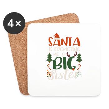 Le Père Noël me transporte au grand - Dessous de verre (lot de 4) - blanc - Devant