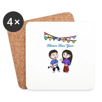Kambodscha Khmer Neujahr Choul Chnam I Geschenk - Untersetzer (4er-Set) - Weiß - Vorne