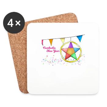 Cambodia Khmer New Year Choul Chnam I Gift - Coasters (set of 4) - white - Front