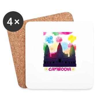 Kambodscha Khmer Neujahr Choul Chnam I Geschenk - Untersetzer (4er-Set) - Weiß - Vorne
