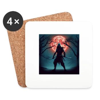 Ninja Retro Style Vintage T-Shirt, Stickers, Caps - Coasters (set of 4) - white - Front