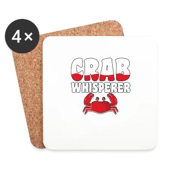 Crabe Whisperer Crabe Whisperer Crabe Capture - Dessous de verre (lot de 4) - blanc - Devant
