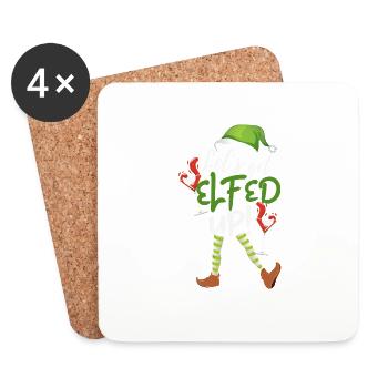 Let's Get Elfed Up Funny Drinking Christmas Elf - Coasters (set of 4) - white - Front