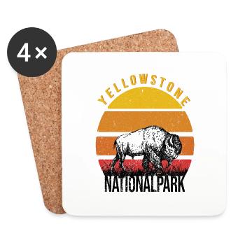 Yellowstone National Park - Coasters (set of 4) - white - Front