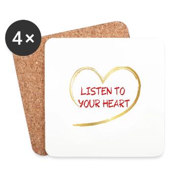 HEART 1 - Untersetzer (4er-Set) - Weiß - Vorne