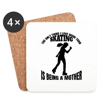 Roller Skate Inline Skater Gift Skate Inline Skater - Coasters (set of 4) - white - Front