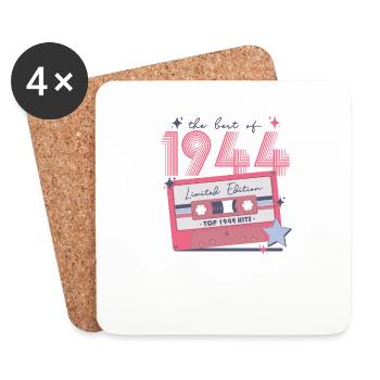 1944 Anniversaire né en 1944 Retro Vintage - Dessous de verre (lot de 4) - blanc - Devant