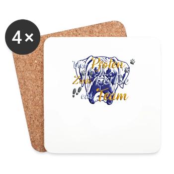 Hund Boxer Hundebesitzer Geschenkidee - Untersetzer (4er-Set) - Weiß - Vorne