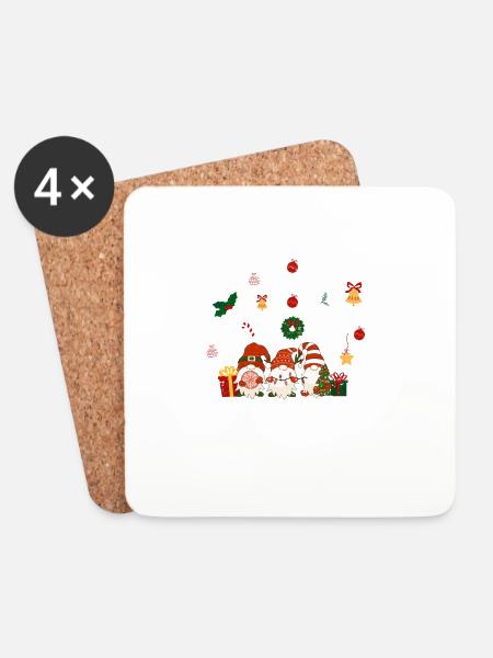 Niedliche Elfen Winter Weihnachten Drei nordische - Untersetzer (4er-Set) - Weiß