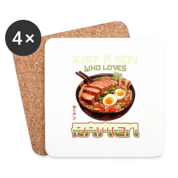 Juste un garçon qui aime les nouilles ramen - Dessous de verre (lot de 4) - blanc - Devant