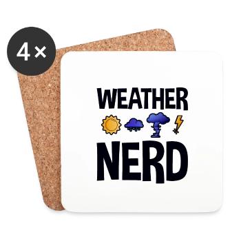 Weather Nerd 2 - Coasters (set of 4) - white - Front