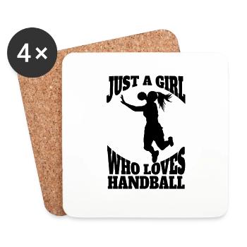 Joueur de handball handball handball équipe handball fan de handball - Dessous de verre (lot de 4) - blanc - Devant