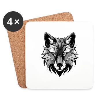 Fox Portrait - Coasters (set of 4) - white - Front