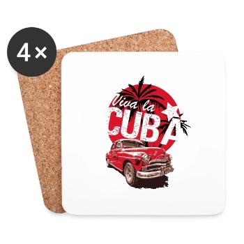 Viva la Cuba - Cuban car, Holyday T-Shirt - Untersetzer (4er-Set) - Weiß - Vorne