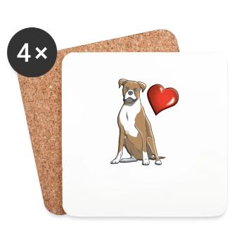 Dog Boxer Dog Owner Gift Idea - Coasters (set of 4) - white - Front