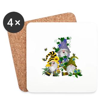 Gnomes Dwarves Gnomes - Coasters (set of 4) - white - Front