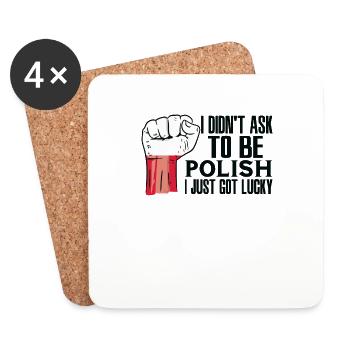 Fierté polonaise Drapeau polonais cultivé - Dessous de verre (lot de 4) - blanc - Devant