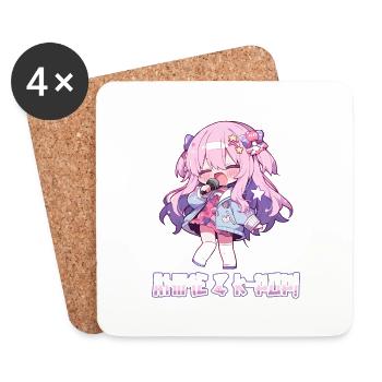 Anime and K-Pop Korean Pop Music Kpop - Coasters (set of 4) - white - Front
