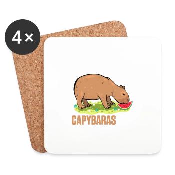 J’aime vraiment Capybaras OK Capybara - Dessous de verre (lot de 4) - blanc - Devant
