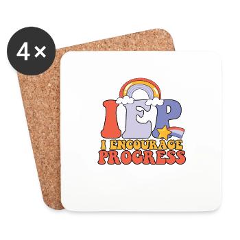 I Encourage Progress Special Education Teacher - Coasters (set of 4) - white - Front