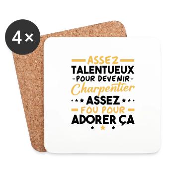 Talented future passionate carpenter - Coasters (set of 4) - white - Front