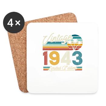 Vintage 1943 Geburtstagsgeschenk - Untersetzer (4er-Set) - Weiß - Vorne