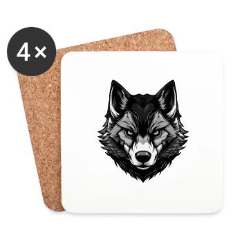 Akita Hund Portrait - Untersetzer (4er-Set) - Weiß - Vorne