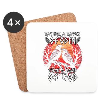 Valhalla | Viking Warrior T-Shirt | Odin's Ravens - Coasters (set of 4) - white - Front