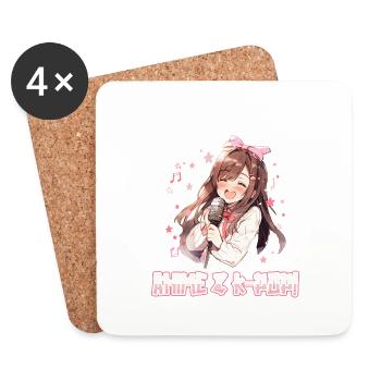 Easily distracted by Anime and K-Pop - Untersetzer (4er-Set) - Weiß - Vorne