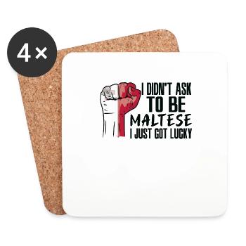 Malteser Stolz Maltesische Flagge Gewachsen - Untersetzer (4er-Set) - Weiß - Vorne