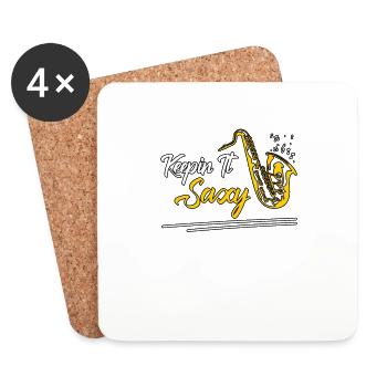 Keepin It Saxy pour saxophonistes Saxophonistes - Dessous de verre (lot de 4) - blanc - Devant
