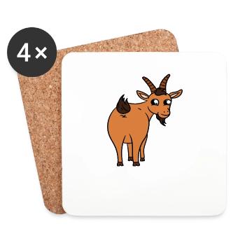 Jesus, coffee and goats - Coasters (set of 4) - white - Front