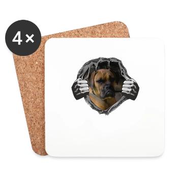 Hund Boxer Hundebesitzer Geschenkidee - Untersetzer (4er-Set) - Weiß - Vorne