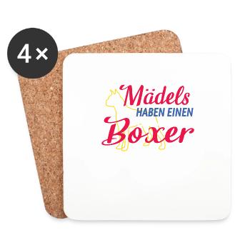Hund Boxer Hundebesitzer Geschenkidee - Untersetzer (4er-Set) - Weiß - Vorne