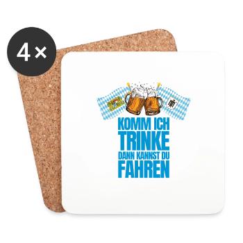 Komm ich trinke dann kannst du fahren - Untersetzer (4er-Set) - Weiß - Vorne