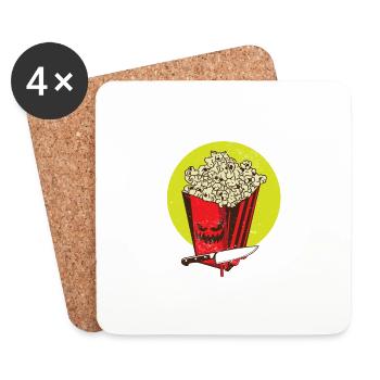 Let's Watch Horror Movies Happy Halloween Creepy - Untersetzer (4er-Set) - Weiß - Vorne