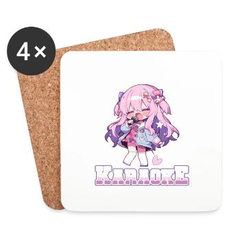 Juste une fille qui aime le karaoké - Dessous de verre (lot de 4) - blanc - Devant