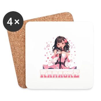 Juste une fille qui aime le karaoké - Dessous de verre (lot de 4) - blanc - Devant