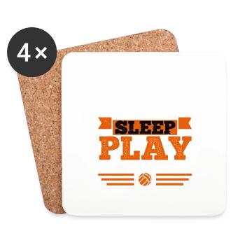 Eat sleep play volleyball - Dessous de verre (lot de 4) - blanc - Devant